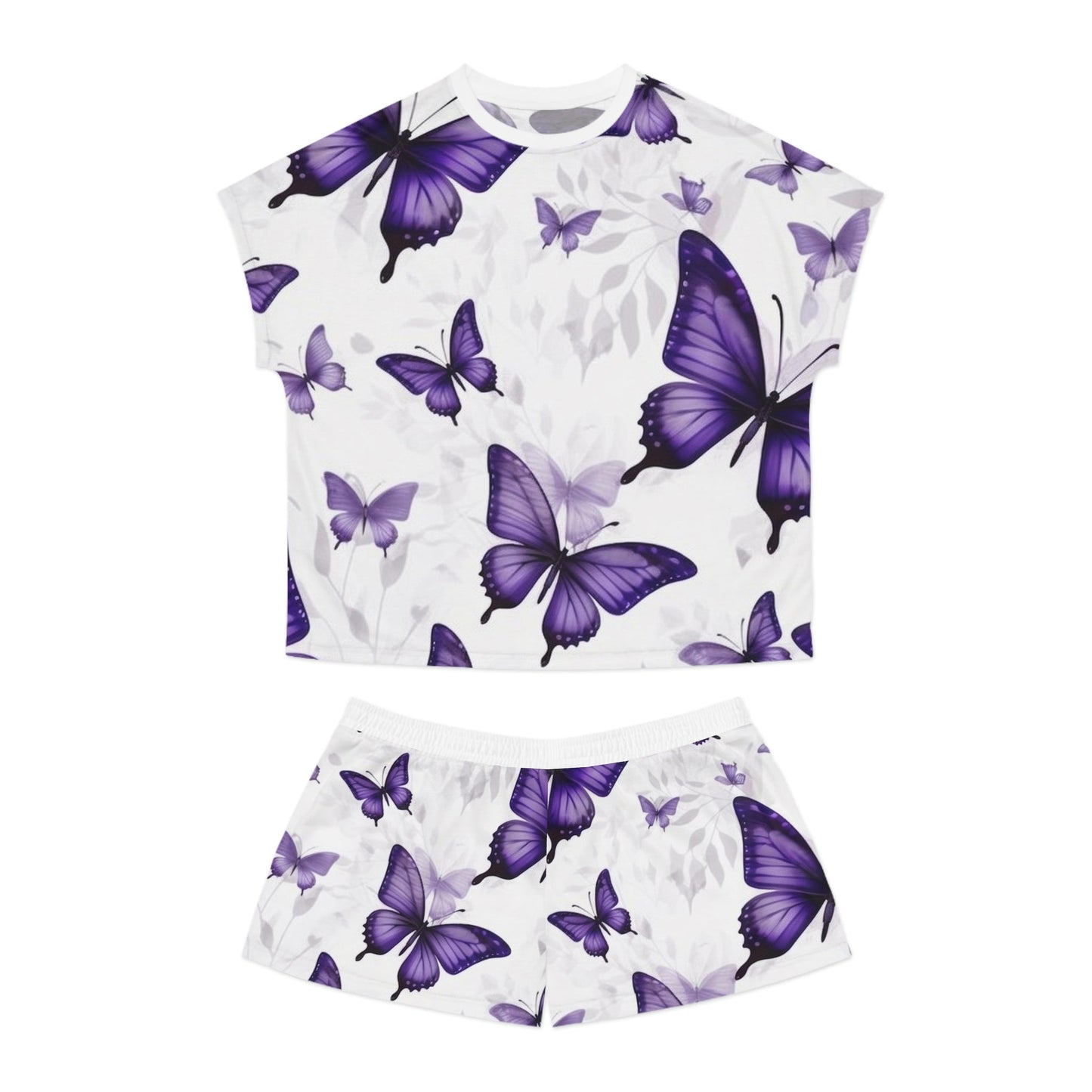 Purple Butterfly Women's Short Pajama Set - L.W. Unlimited Custom Design Space