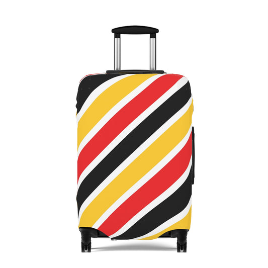 Red, Black, Yellow, & White Striped Luggage Cover - L.W. Unlimited Custom Design Space