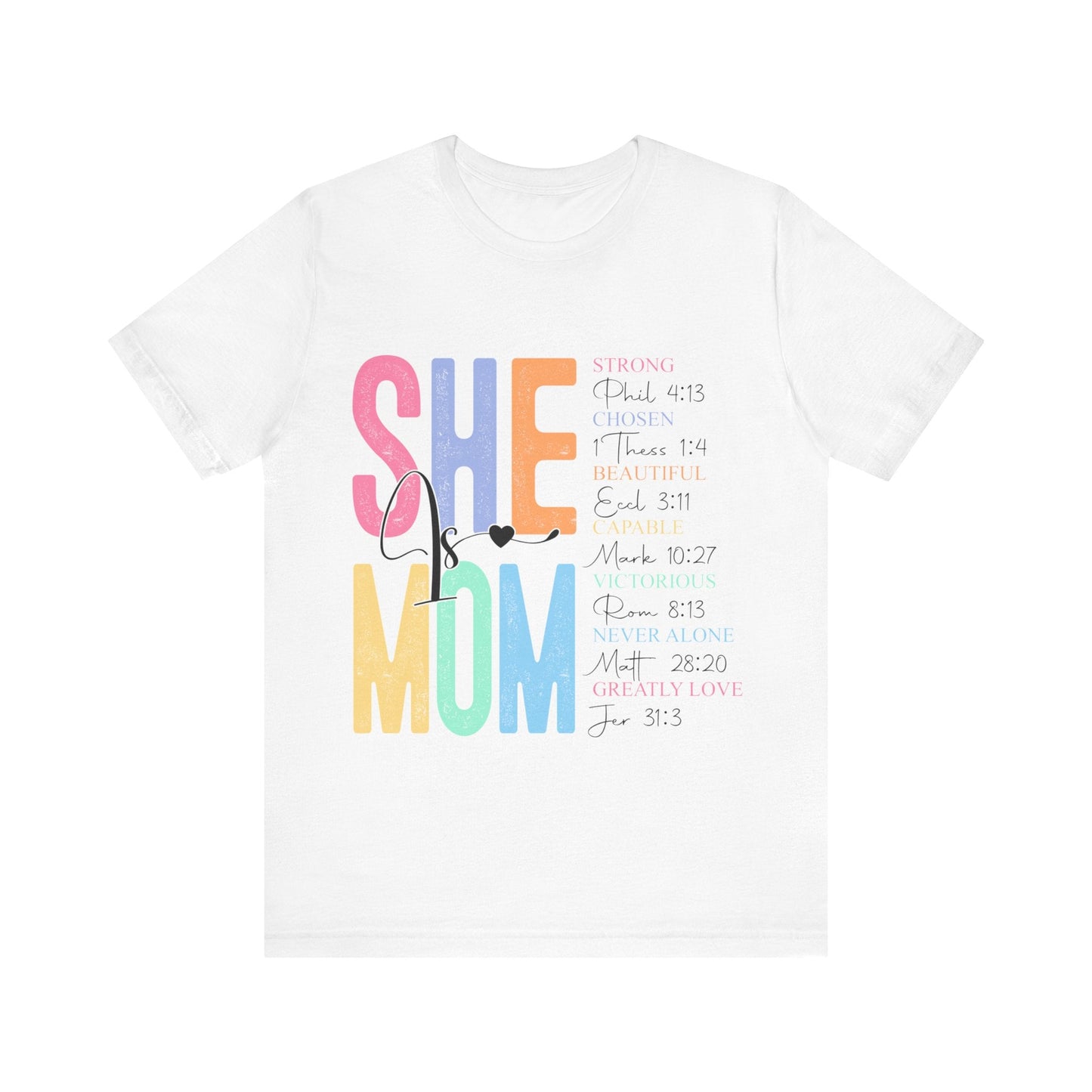 She Is MOM Jersey Short Sleeve Tee - L.W. Unlimited Custom Design Space