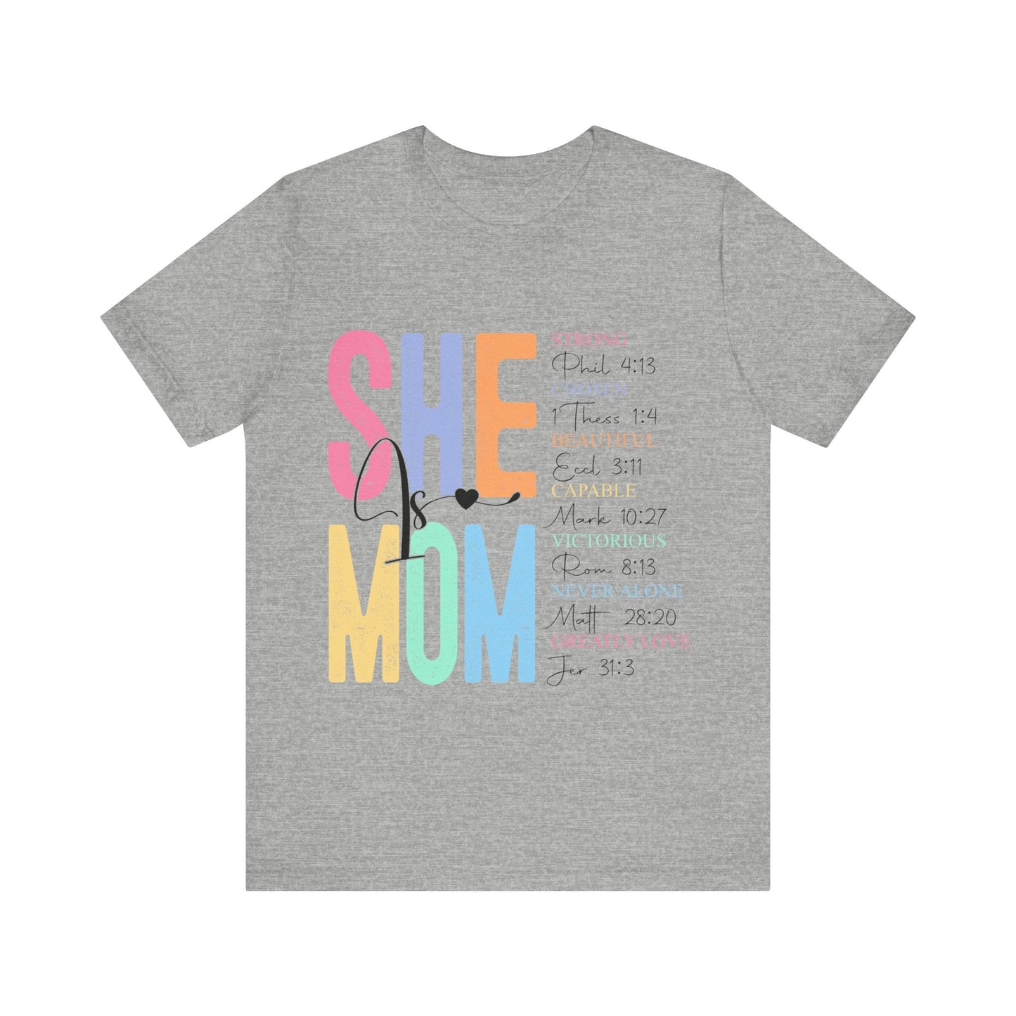 She Is MOM Jersey Short Sleeve Tee - L.W. Unlimited Custom Design Space