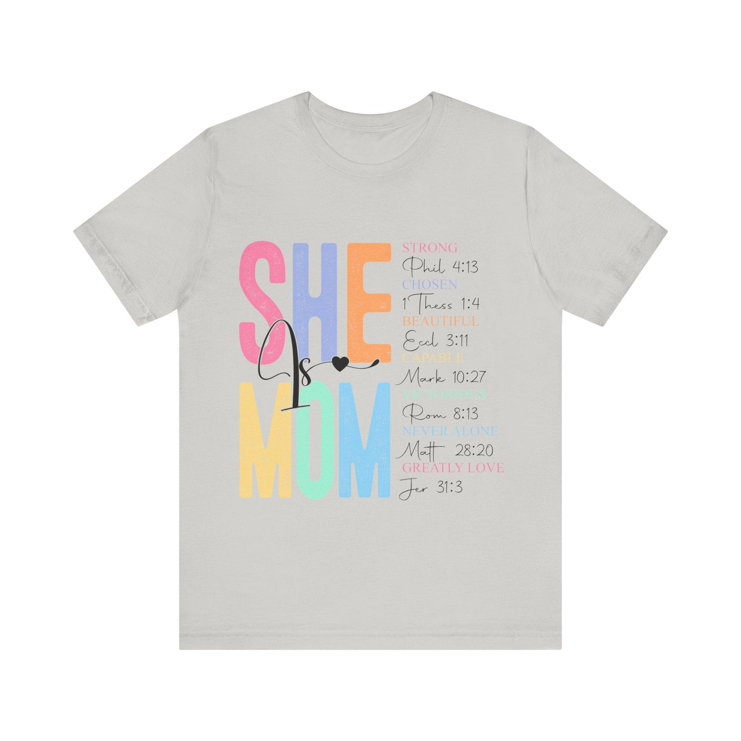 She Is MOM Jersey Short Sleeve Tee - L.W. Unlimited Custom Design Space