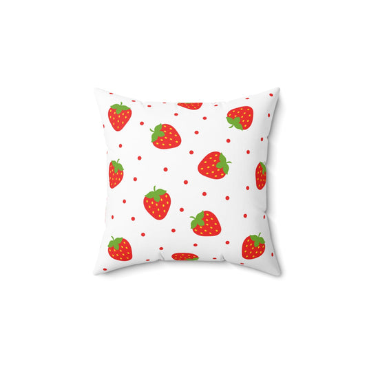 Strawberry Spun Polyester Square Pillow - L.W. Unlimited Custom Design Space