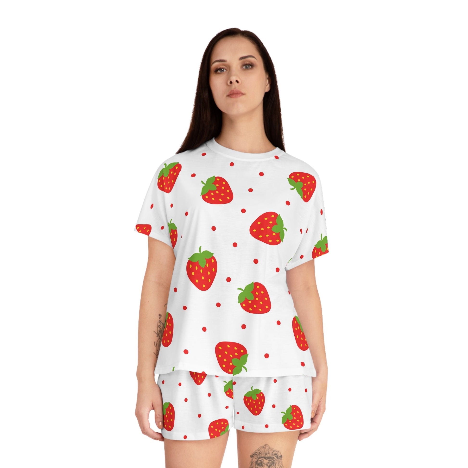 Strawberry Women's Short Pajama Set - L.W. Unlimited Custom Design Space