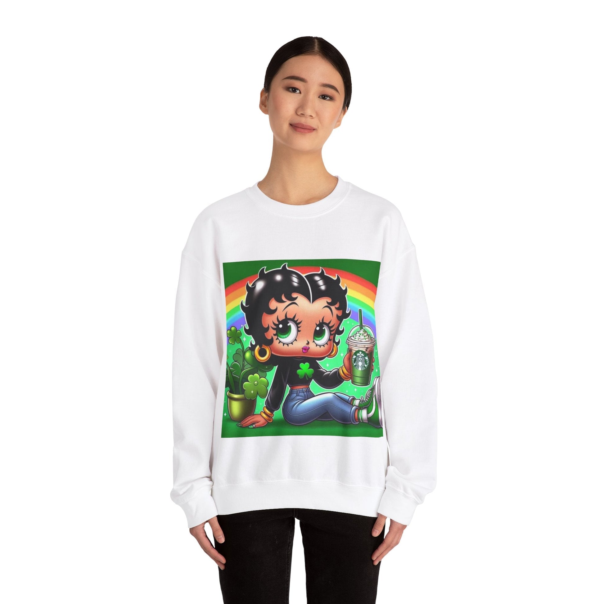 Betty Boop St. Patty's Unisex Heavy Blend™ Crewneck Sweatshirt - L.W. Unlimited Custom Design Space