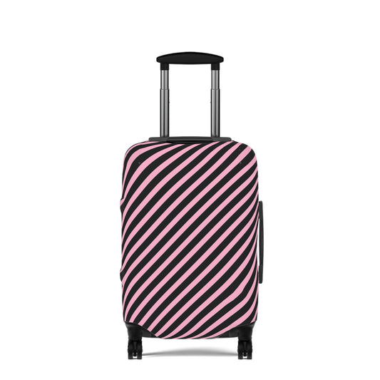 Pink and Black Striped Luggage Cover (Plane Carry On Size) - L.W. Unlimited Custom Design Space