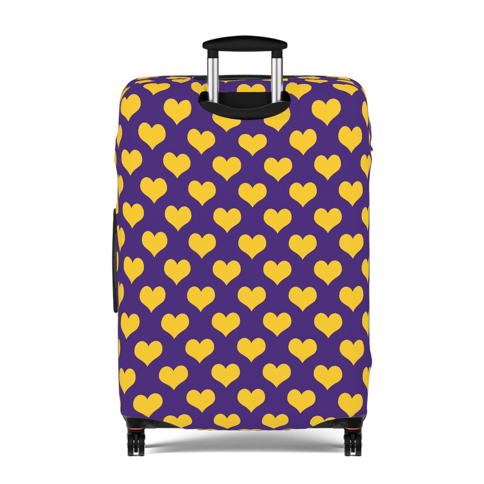 Purple and Gold Heart Luggage Cover - L.W. Unlimited Custom Design Space